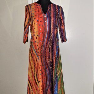 NWT!  Colorful Patterned Caftan - S